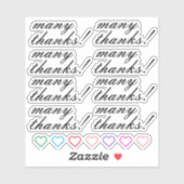 Elegant "veel bedankt!" Stickers (Vel)