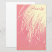 Elegant veer roze en crème elegant  briefpapier (Voorkant / Achterkant)