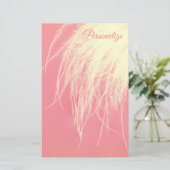 Elegant veer roze en crème elegant  briefpapier (Staand voorkant)