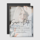 Elegant Vellum Effect Photo Wedding Save the Date (Voorkant / Achterkant)