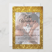 Elegant Vellum Glitter Wedding Invitation Kaart (Voorkant)