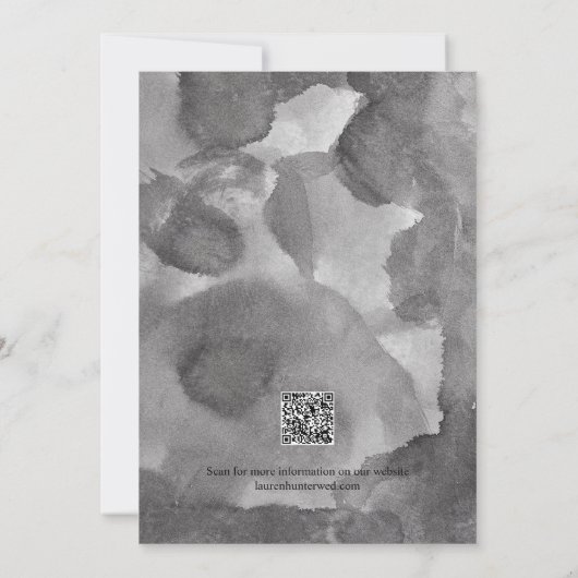 Elegant Vellum QR Code Waterverf Foto Bruiloft Save The Date (Achterkant)