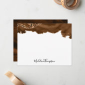 Elegant Velvet Rust Gold Marble Agate Geode Notitiekaartje (Voorkant / Achterkant in situ)