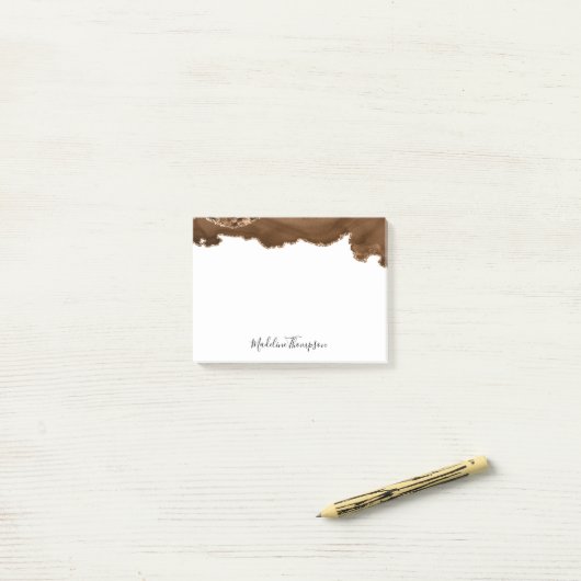 Elegant Velvet Rust Gold Marble Agate Geode Post-it® Notes (Op bureau)