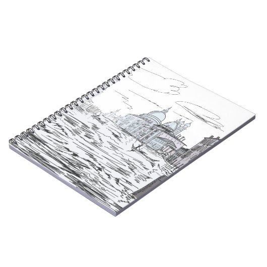 Elegant Venice Black en White Notitieboek (Linkerzijde)