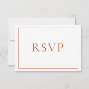 Elegant verbrand Oranje klassiek script RSVP Kaartje
