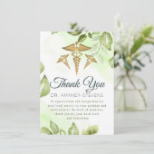 Elégant verdure docteur Carte de remerciements (Debout devant)