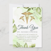 Elégant verdure docteur Carte de remerciements (Devant)