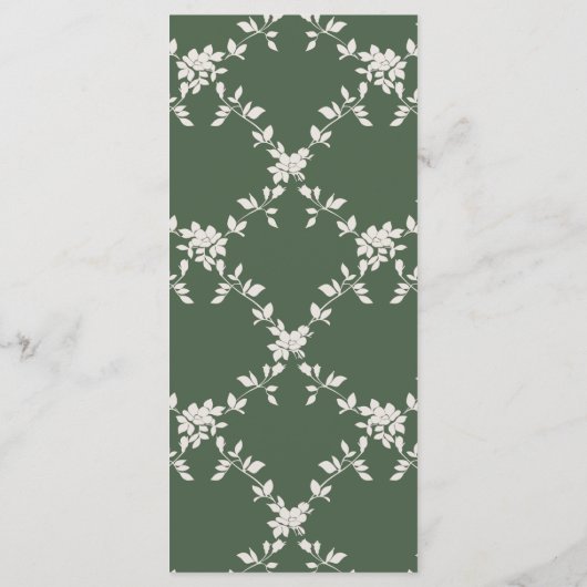 Elégant Verdure Editable Mariage Dîner Menu (Dos)