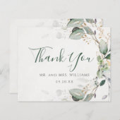 Elégant verdure Rustique Eucalyptus Carte de remer (Devant / Derrière)