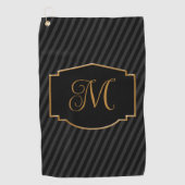 Elegant, verfijnd gestreept monogram golfhanddoek (Voorkant)