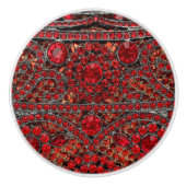 elegant verfijnd goud ruby red burgundy keramische knop (Voorkant)