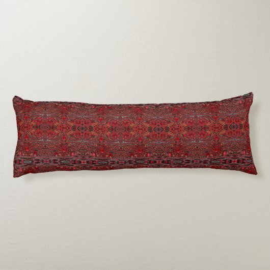 elegant verfijnd goud ruby red burgundy lichaamskussen (Achterkant)