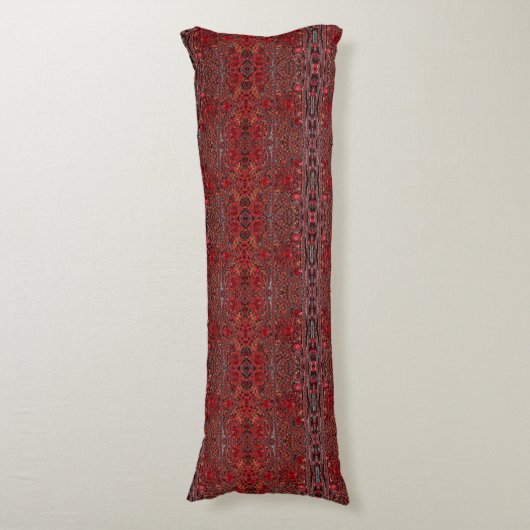 elegant verfijnd goud ruby red burgundy lichaamskussen (Voorkant Verticaal)