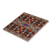 elegant verfijnd goud ruby red burgundy tegeltje (Zijkant)