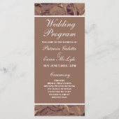 Elegant Verfrommeld Bruin Papier Trouwflat program Programma (Voorkant)