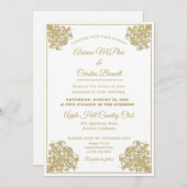 Elegant verguld bruiloft kaart (Voorkant / Achterkant)