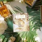 Elegant Verguld Goud Monstera Bruiloft QR Code RSV Informatiekaartje