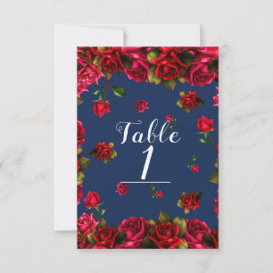 Elegant Verhaalboek Rode Rozen Blauwe Tafel Nummer Kaart