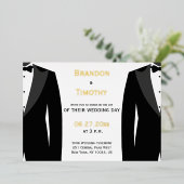 Elégant Véritable Pétrole Or Gay Invitations de ma (Debout devant)