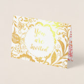 Élégant Véritable Phuile d'or Faire-part de mariag (Devant)