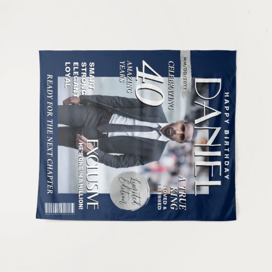 Elegant Verjaardag Achtergrond Custom Magazine Hoe Wandkleed (Voorkant (horizontaal))