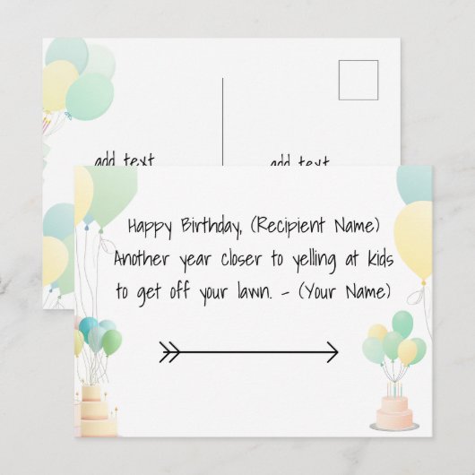 Elegant Verjaardag Kaart Border Design (Voorkant / Achterkant)