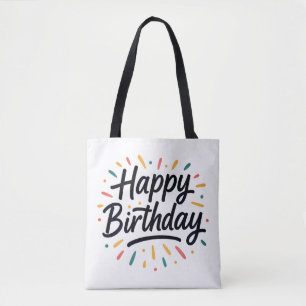 Elegant verjaardagskalligrafie ontwerp draagtas