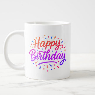 Elegant verjaardagskalligrafie ontwerp extra grote beker