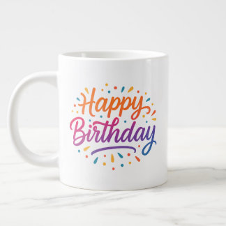 Elegant verjaardagskalligrafie ontwerp extra grote beker