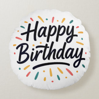 Elegant verjaardagskalligrafie ontwerp rond kussen