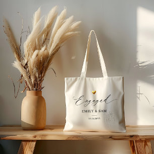 Elegant Verliefd Gouden Hart Persoonlijke Koppel Tote Bag