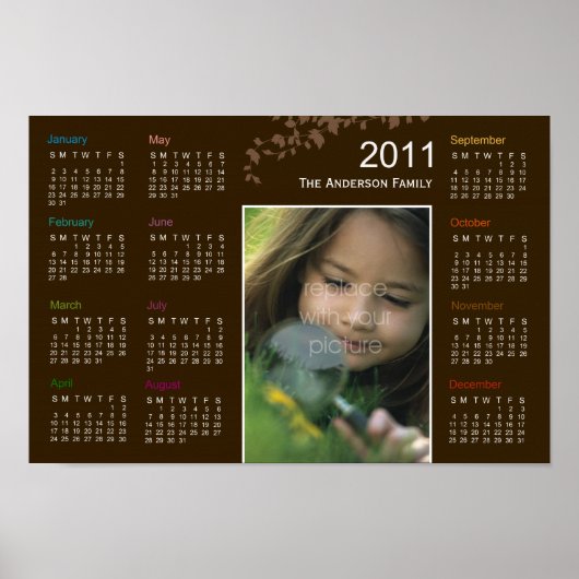 Elegant verliest Poster kalender voor foto's (Voorkant)