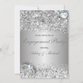 elegant verlofpartij chic Silver glitter Kaart