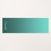 Elegant verloop Blauwgroen met aangepaste naam Yogamat (Voorkant (horizontaal))