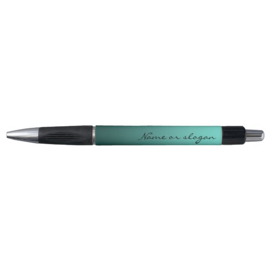 Elegant verloop Blauwgroen met aangepaste tekst Pen (Voorkant)