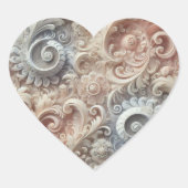 Elegant verloop pastel kantpatroon hart sticker (Voorkant)