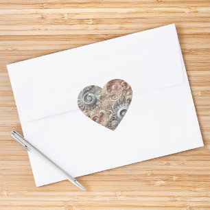 Elegant verloop pastelkleur kantpatroon hart sticker