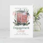 Elegant verlovingsfeest uitnodiging – Botanisch & (Staand voorkant)