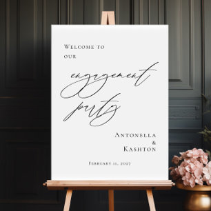 Elegant verlovingsfeest welkom poster