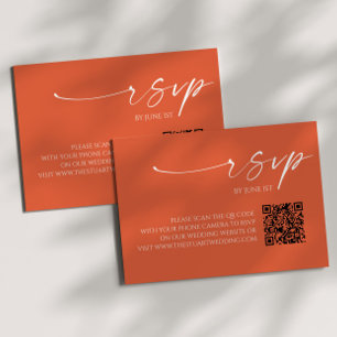Elégant Verona Sunset QR Code Mariage Carte RSVP