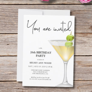 Elégant verre Anniversaire Fête Invitation