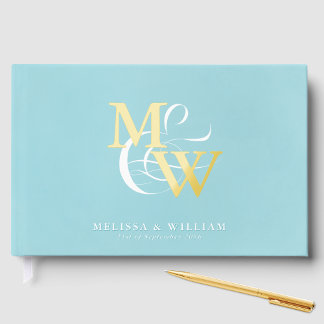 Elégant verre de mer Turquoise Mariage or