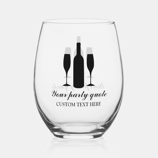 Élégant verre de vin sans tige avec design personn (Recto)