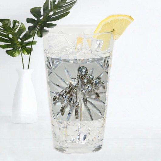 Elégant verre rétro en strass Art déco Vintage