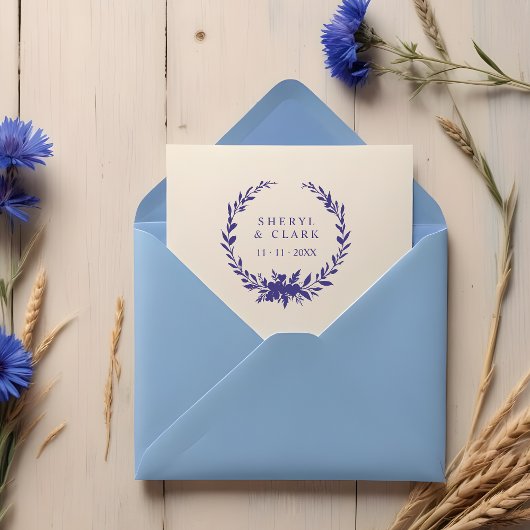 Elegant Versatile Floral & Hearts Wedding Wreath Rubberstempel