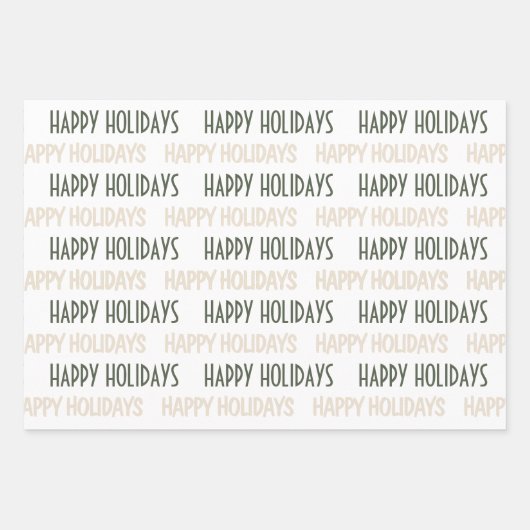 Élégant Vert Beige Joyeux Vacances Papier Envelopp (Devant)