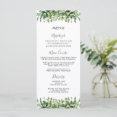 Elégant Vert Botanique Foliage Mariage Menu (Debout devant)
