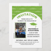 Élégant vert clair Graduate Photo Invitation (Devant / Derrière)