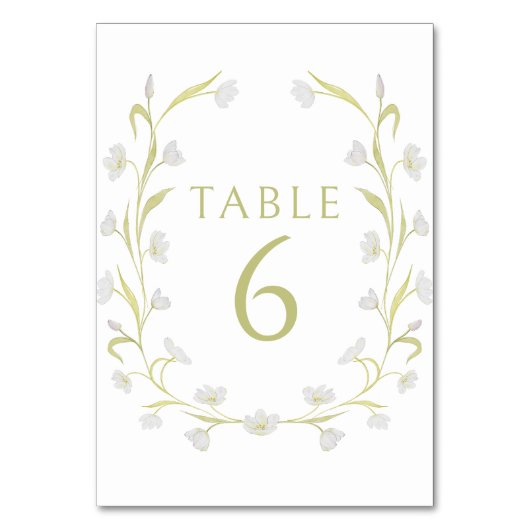 Élégant vert clair Mariage floral numéros de table (Par défaut)